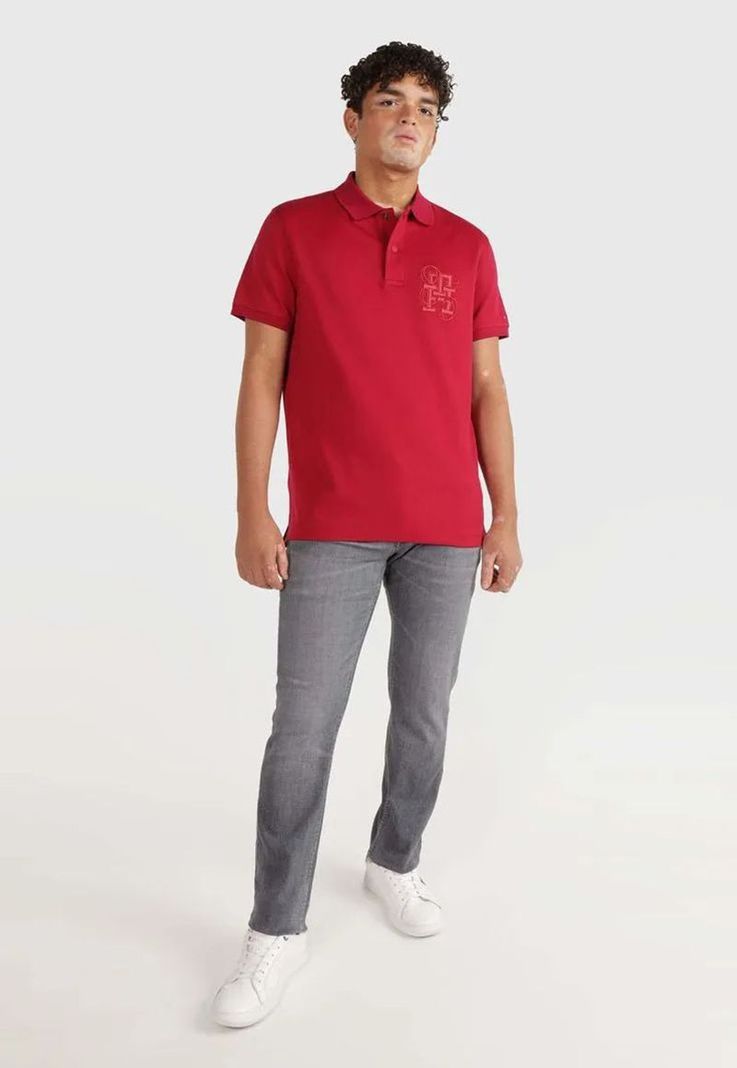 POLO REGULAR FIT LOGO MONOGRAM ROJO TOMMY HILFIGER-1