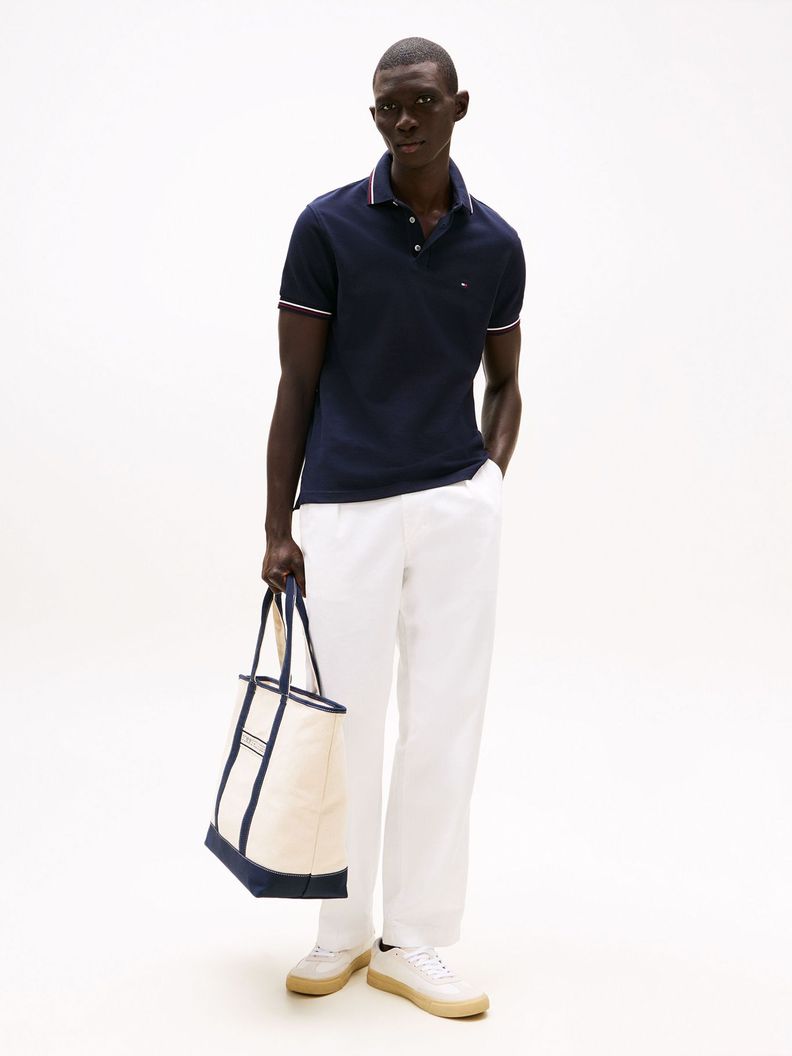 Polo Con Ribetes Tipped Slim Fit Azul Tommy Hilfiger-1