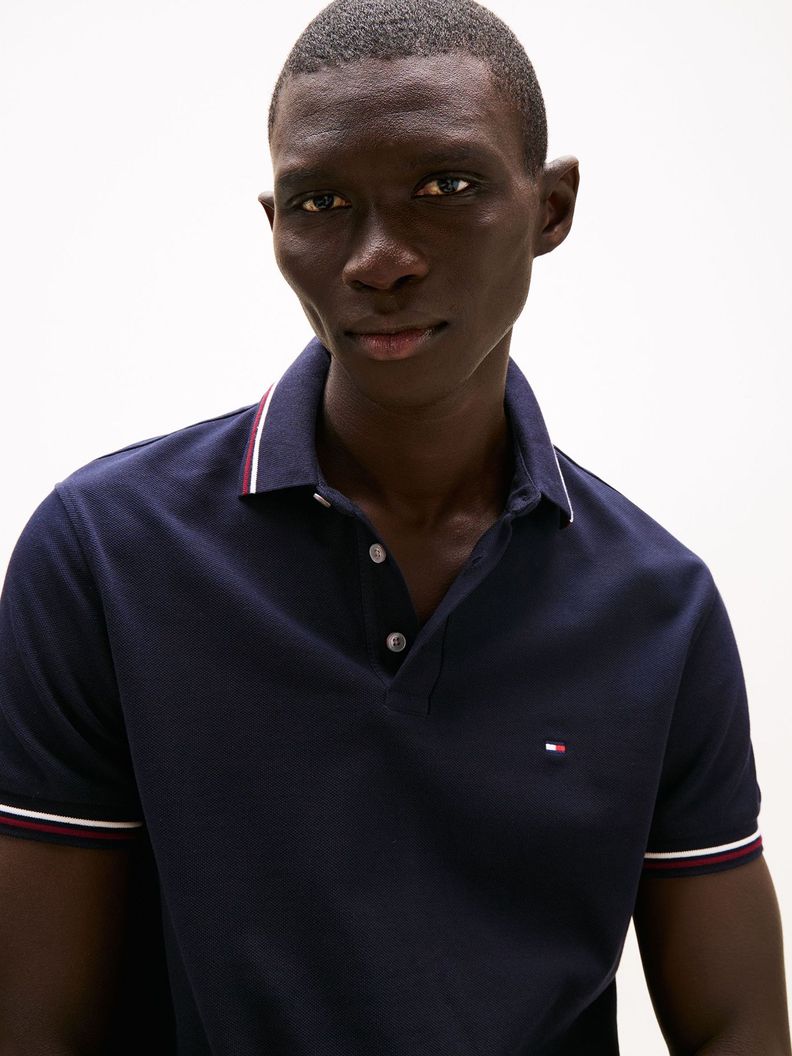 Polo Con Ribetes Tipped Slim Fit Azul Tommy Hilfiger-3