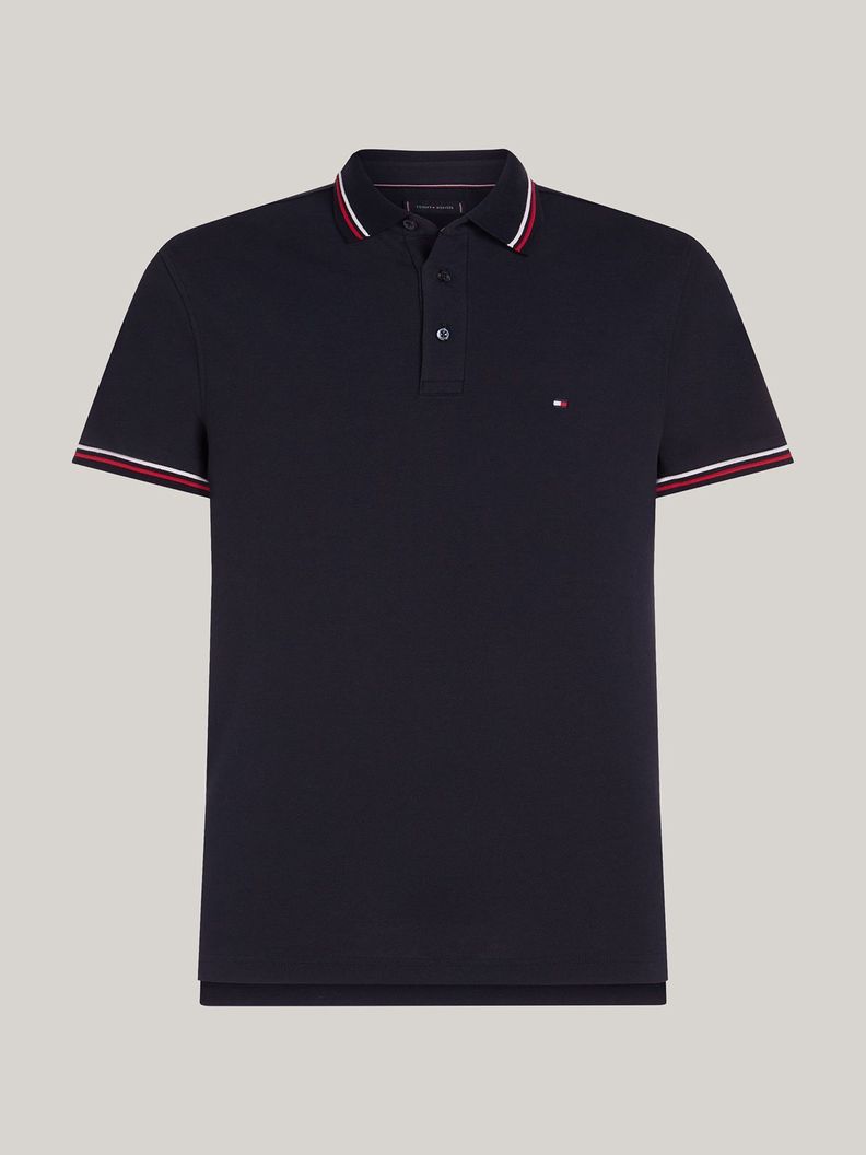 Polo Con Ribetes Tipped Slim Fit Azul Tommy Hilfiger-4