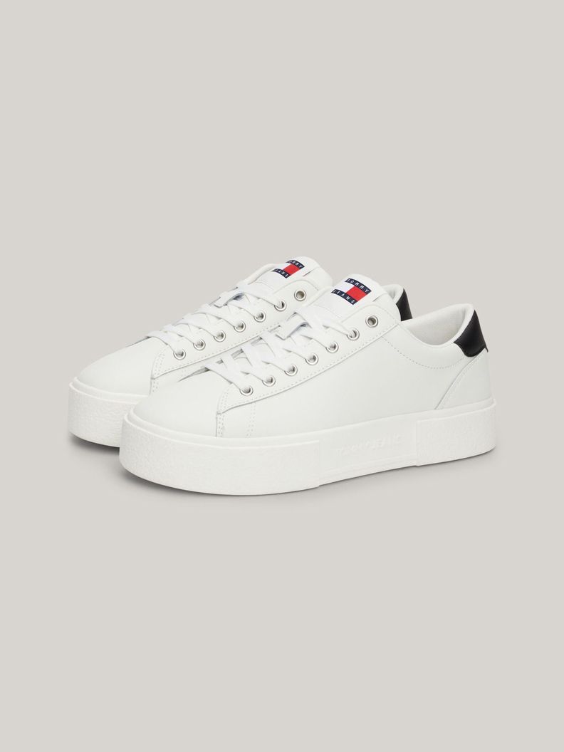 Zapatillas D Plataforma Con Logo Blanco Tommy Hilfiger-0