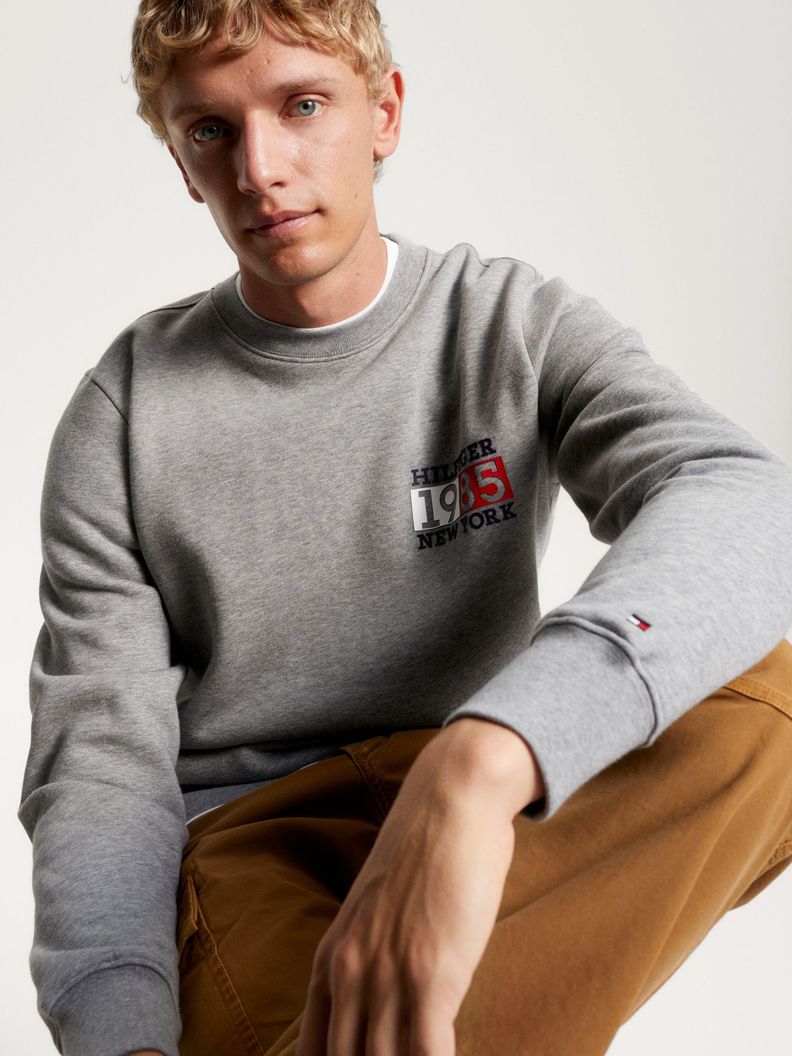 Polerón New York Flag Logo Gris Tommy Hilfiger-3