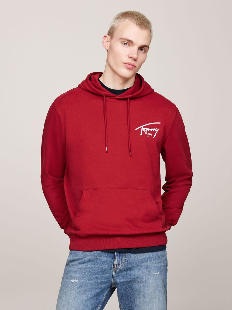 Polerón Hoodie Hombre Distintivo Rojo Tommy Jeans-0