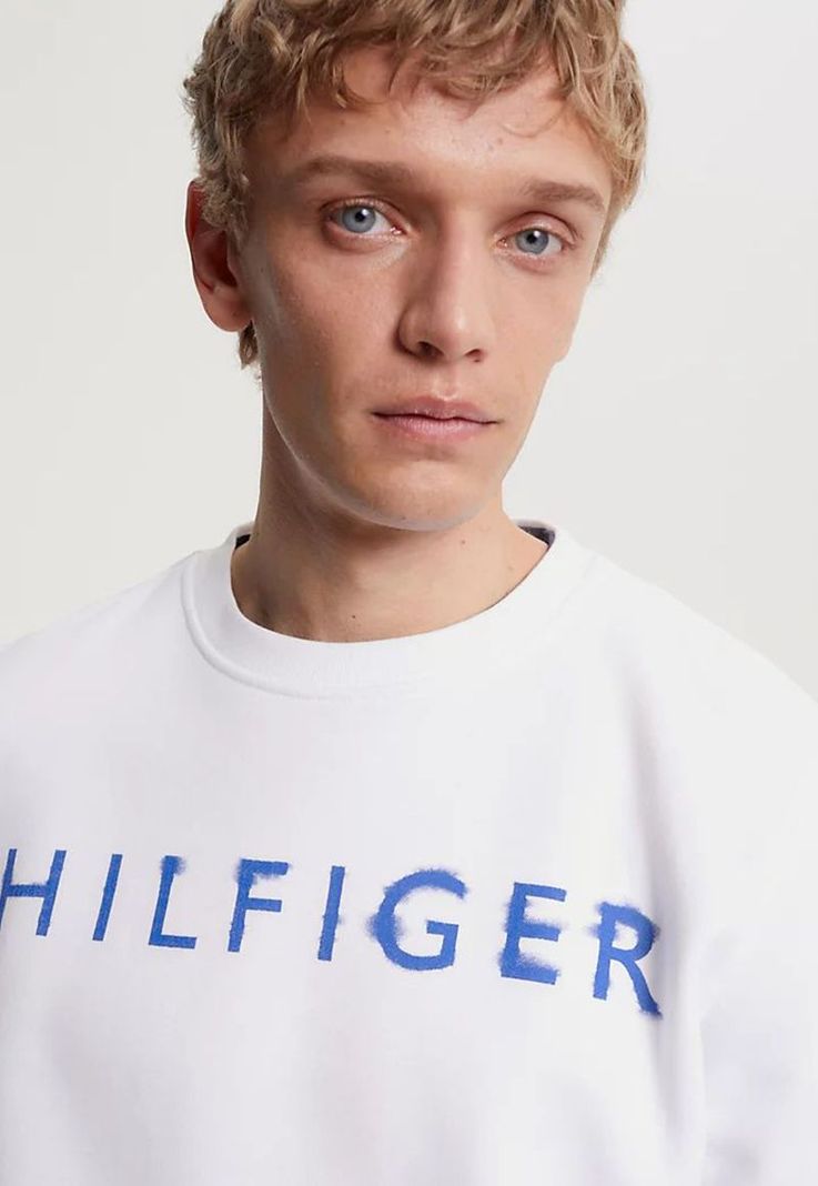 Polerón Con Logo Artístico Blanco Tommy Hilfiger-3