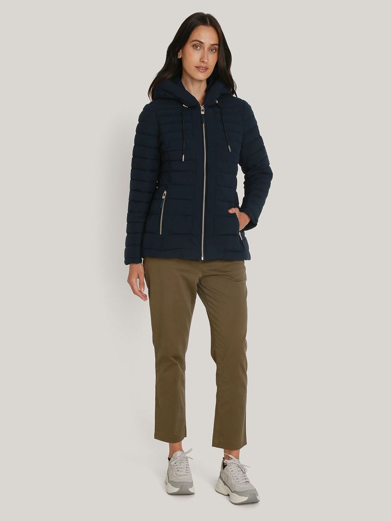 Parka Acolchada Ligera Con Gorro Azul Tommy Hilfiger-1