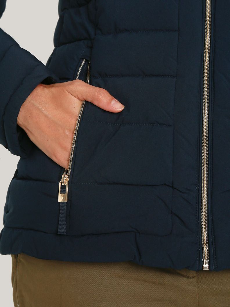 Parka Acolchada Ligera Con Gorro Azul Tommy Hilfiger-4