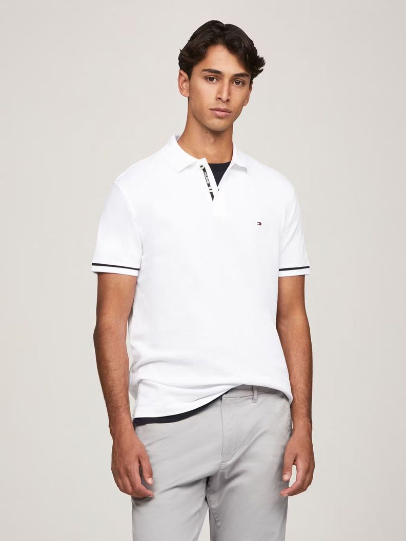 Polo Under Placket Regular Fit Blanco Tommy Hilfiger-0