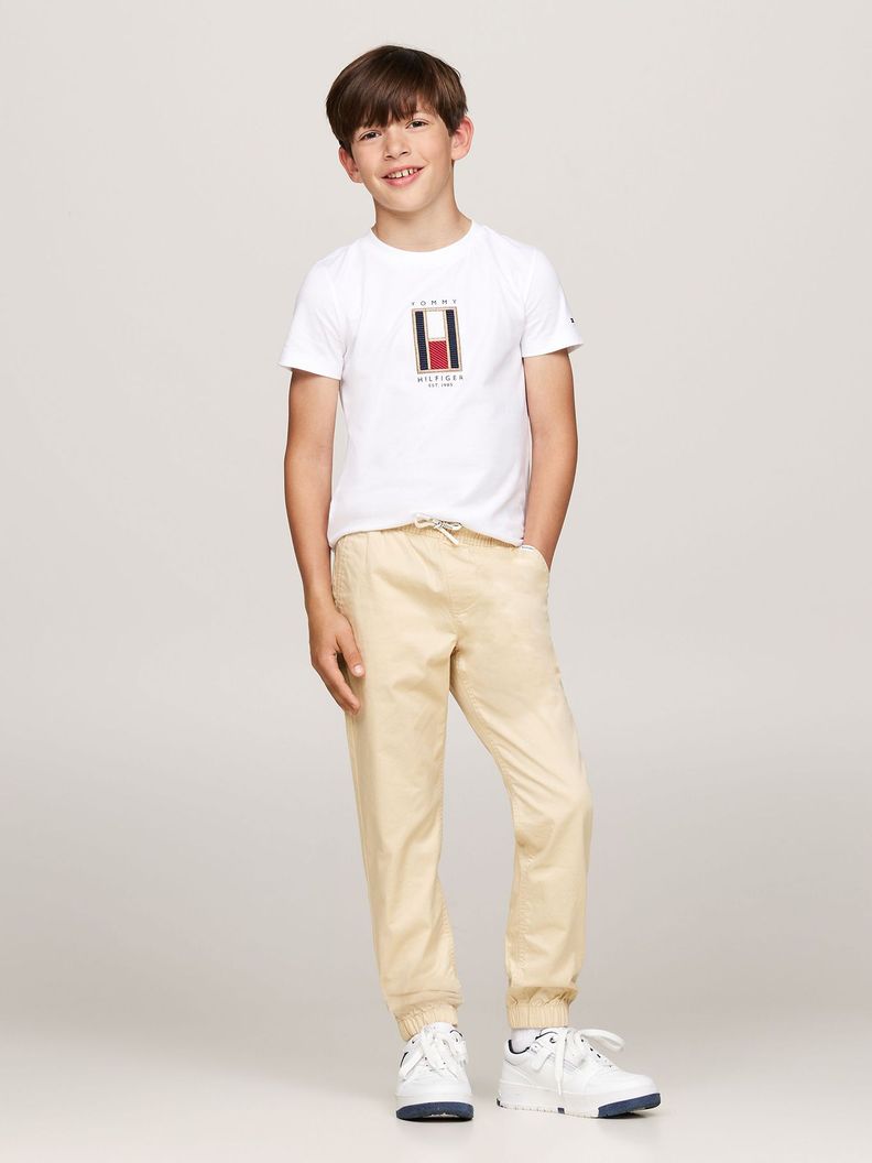 Polera Con Logo Bandera Bordado Blanco Tommy Hilfiger-1