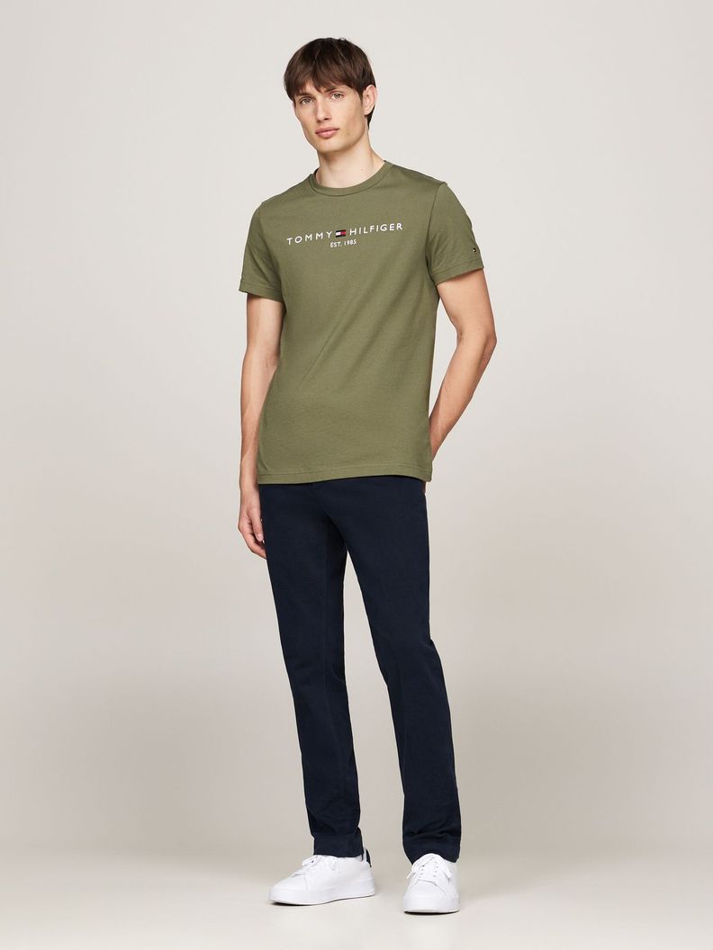 Polera Cotton Con Logo Slim F Verde Tommy Hilfiger-1