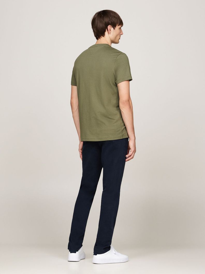 Polera Cotton Con Logo Slim F Verde Tommy Hilfiger-2