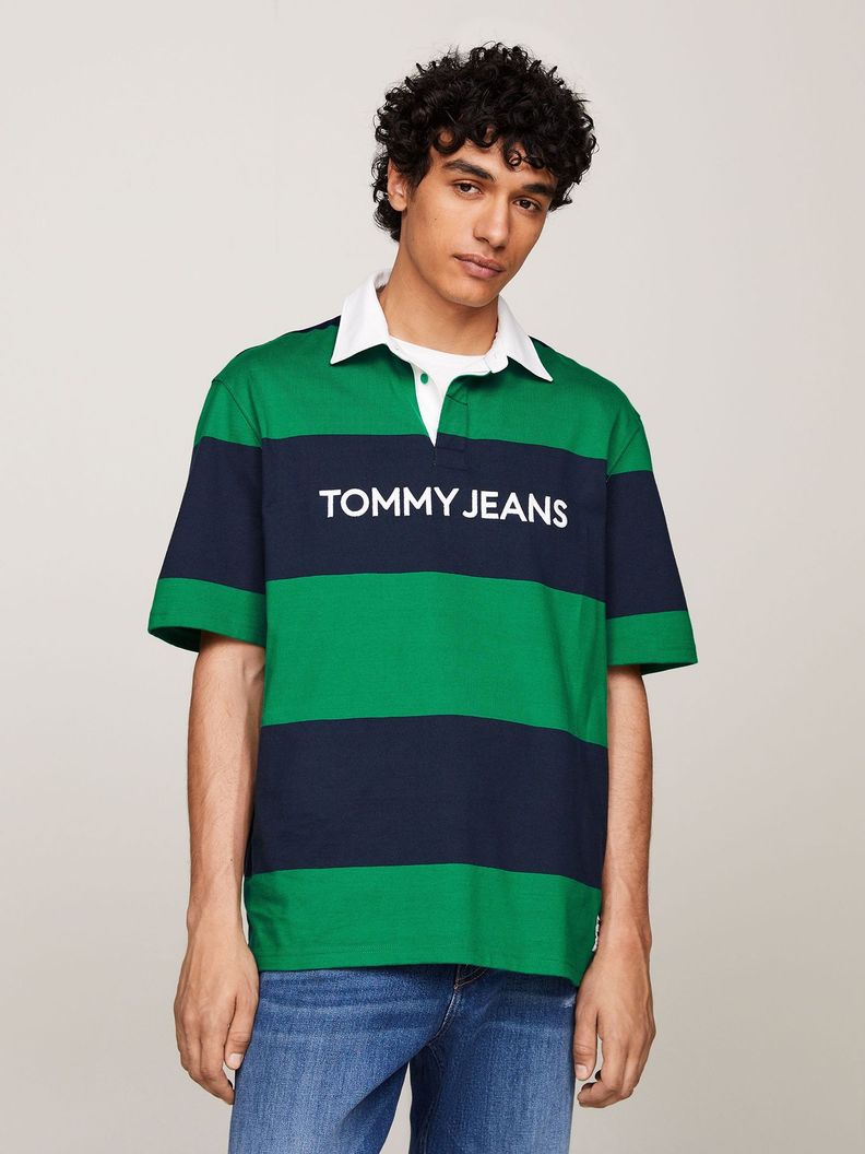 Polo Rugby Classics Con Logo Verde Tommy Jeans-0