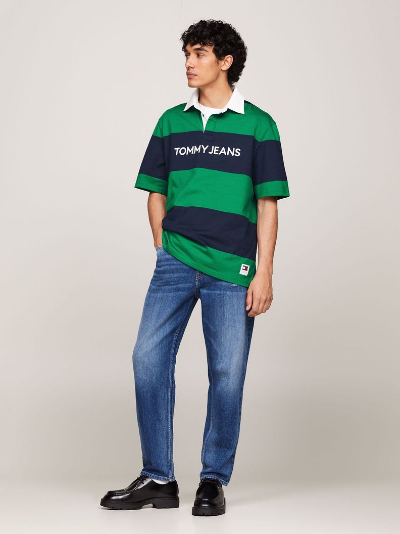 Polo Rugby Classics Con Logo Verde Tommy Jeans-1