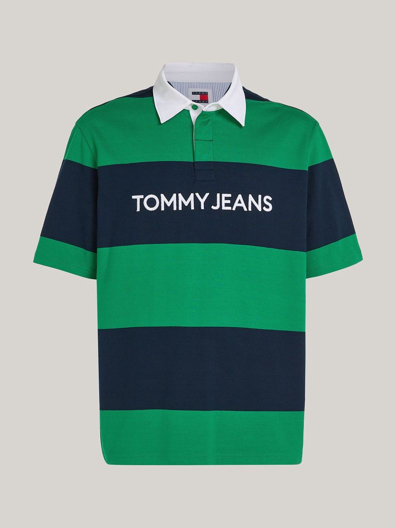 Polo Rugby Classics Con Logo Verde Tommy Jeans-4