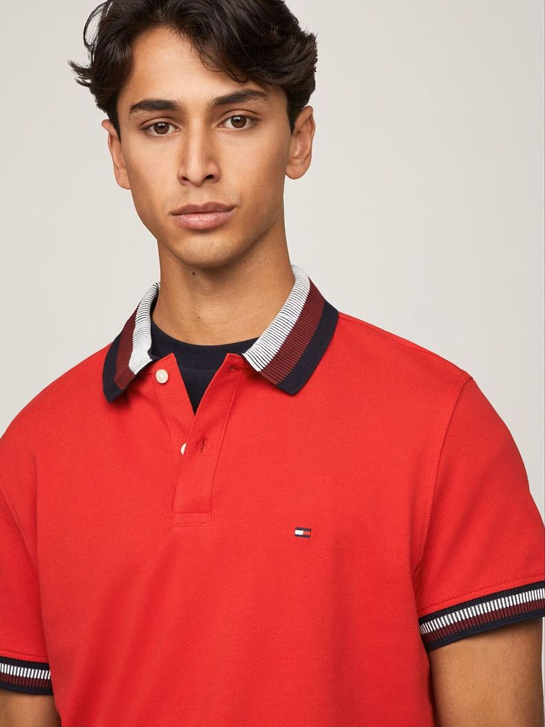 Polo Two Tone Con Logo Regular Fit Rojo Tommy Hilfiger-3