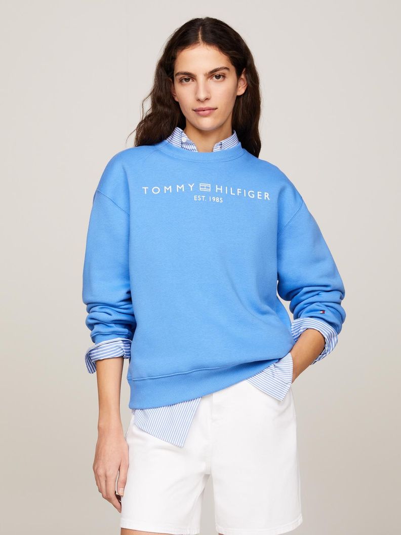 Polerón Modern Con Logo Celeste Tommy Hilfiger-0