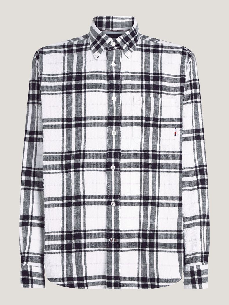 Camisa A Cuadros Escoceses Blanco Tommy Hilfiger-4