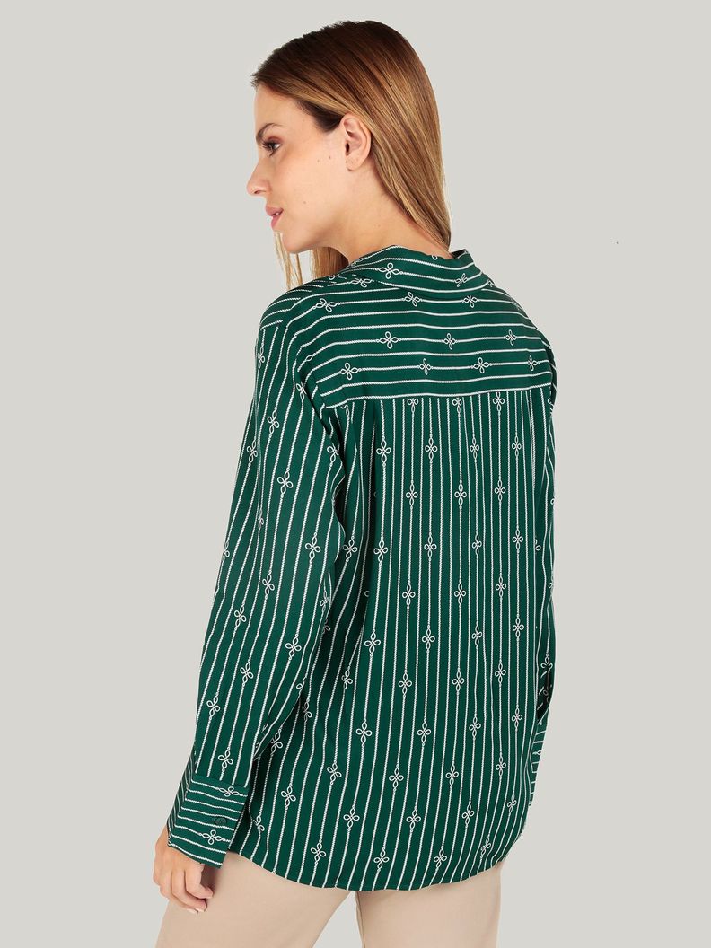 Camisa Fluid De Viscosa A Rayas Verde Tommy Hilfiger-2