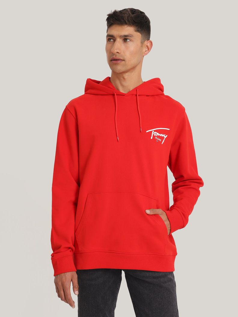 Polerón Hoodie Con Logo Distintivo Rojo Tommy Jeans-0