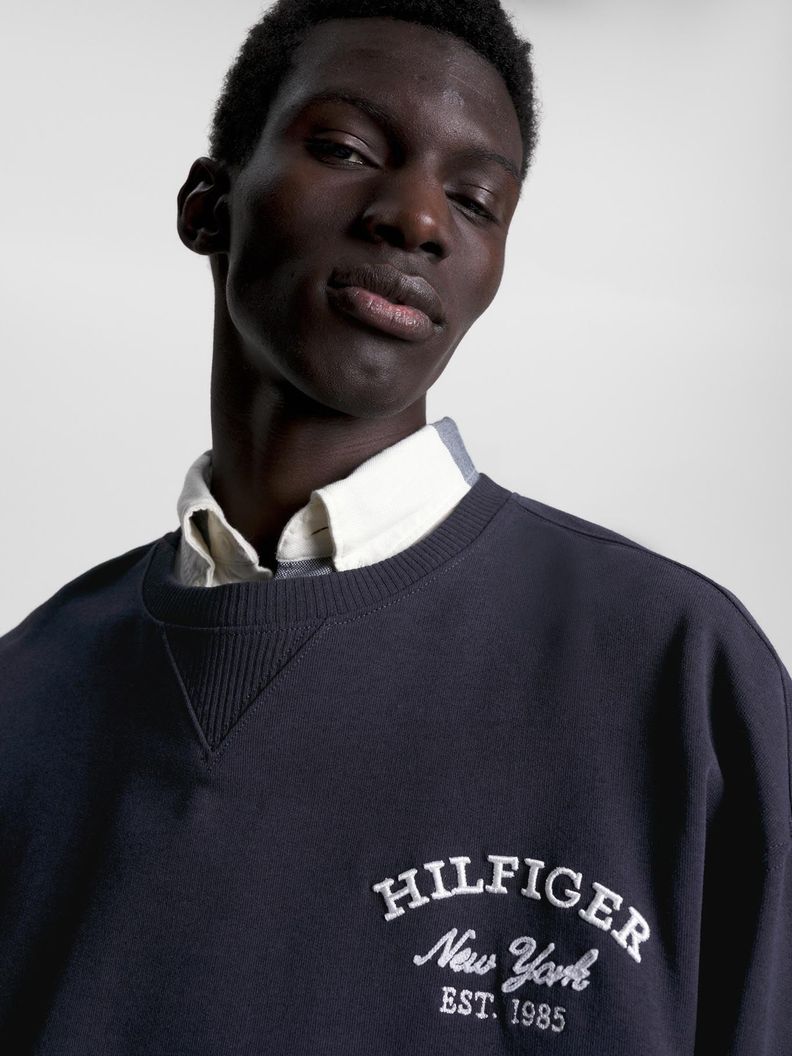 Polerón Estilo Preppy Con Logo Azul Tommy Hilfiger-3