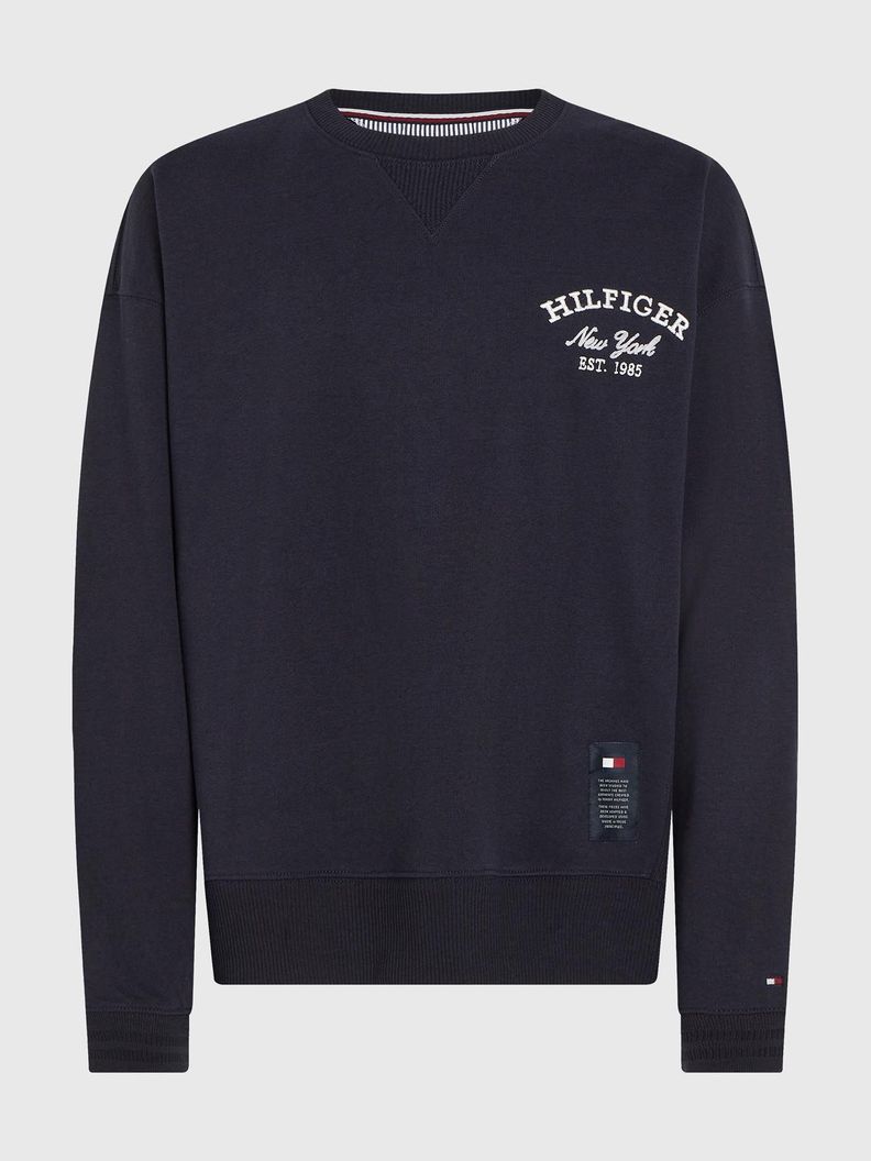 Polerón Estilo Preppy Con Logo Azul Tommy Hilfiger-4