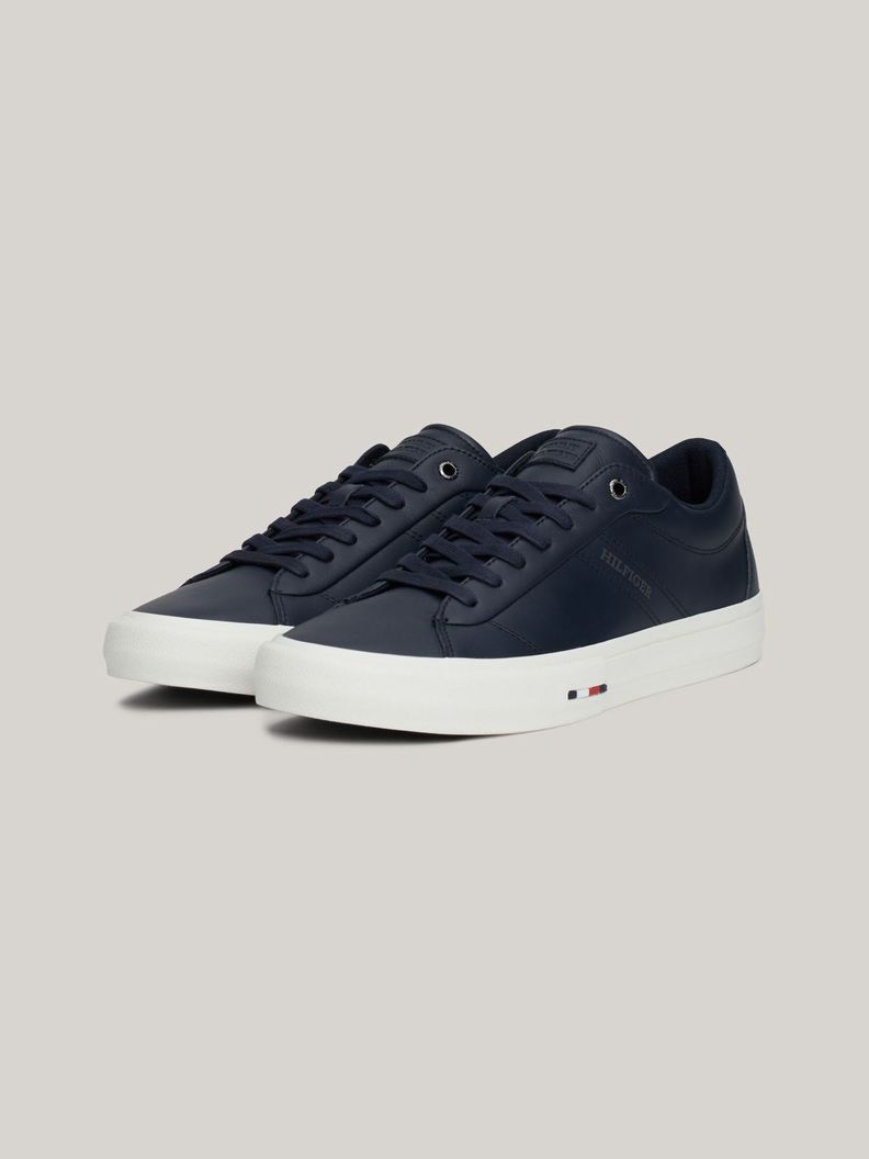 Zapatillas Street De Cuero Con Logo Azul Tommy Hilfiger-0