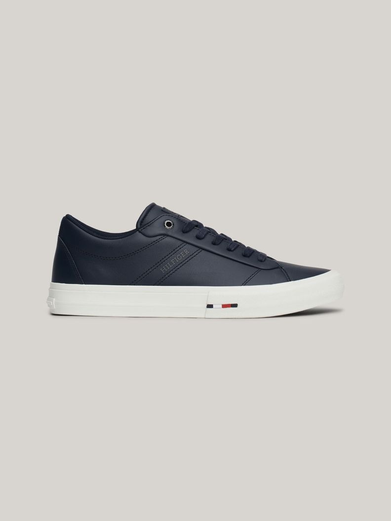 Zapatillas Street De Cuero Con Logo Azul Tommy Hilfiger-4