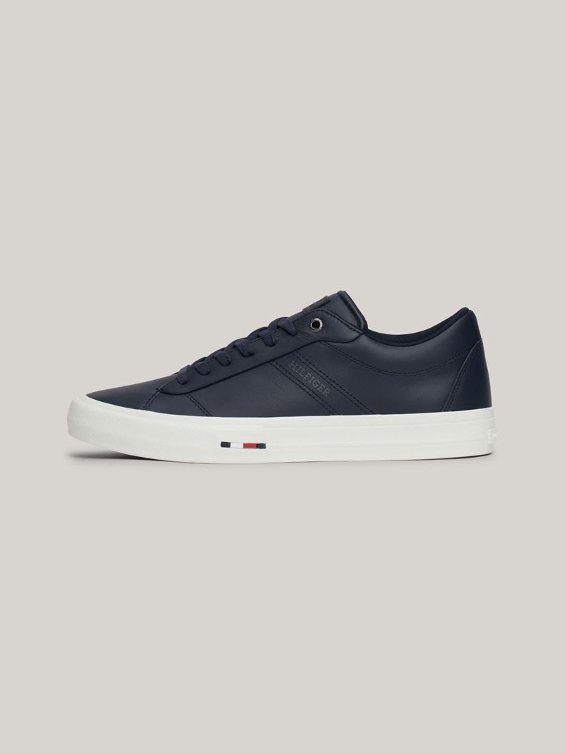 Zapatillas Street De Cuero Con Logo Azul Tommy Hilfiger-5