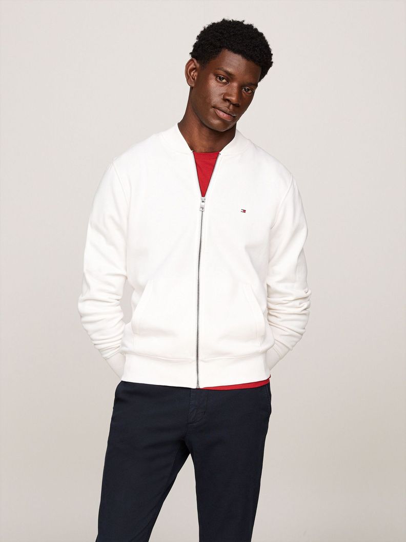 Polerón Solid Con Logo Y Cierre Blanco Tommy Hilfiger-0