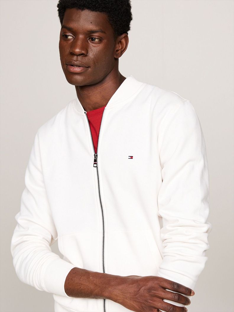 Polerón Solid Con Logo Y Cierre Blanco Tommy Hilfiger-3