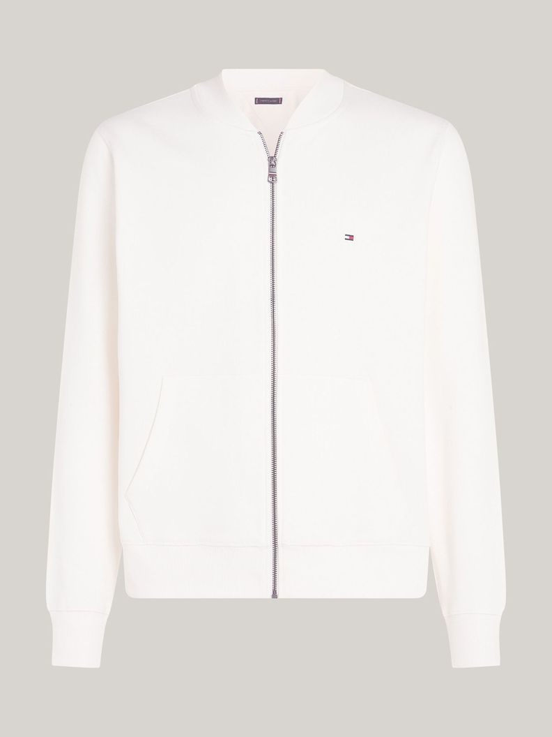 Polerón Solid Con Logo Y Cierre Blanco Tommy Hilfiger-4
