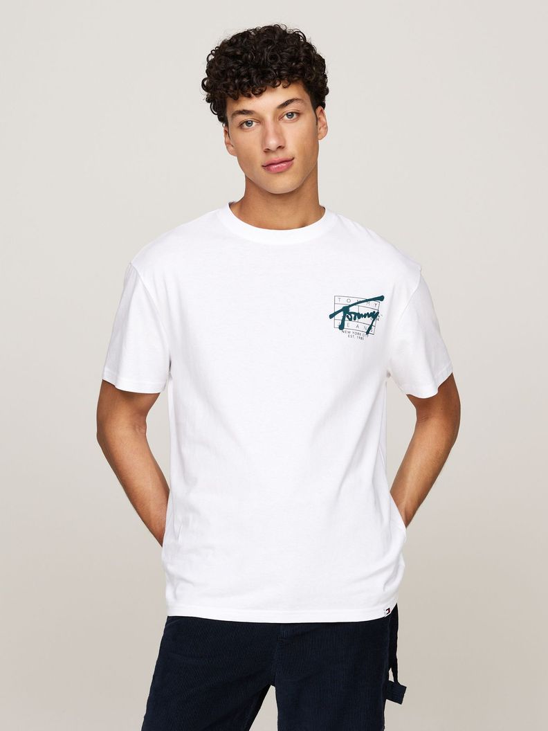 Polera Logo Grafiti Regular Fit Blanco Tommy Hilfiger-0