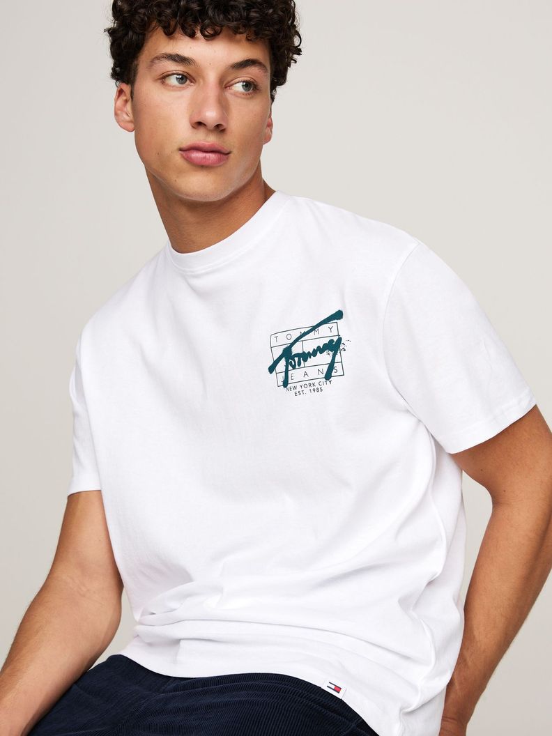 Polera Logo Grafiti Regular Fit Blanco Tommy Hilfiger-3