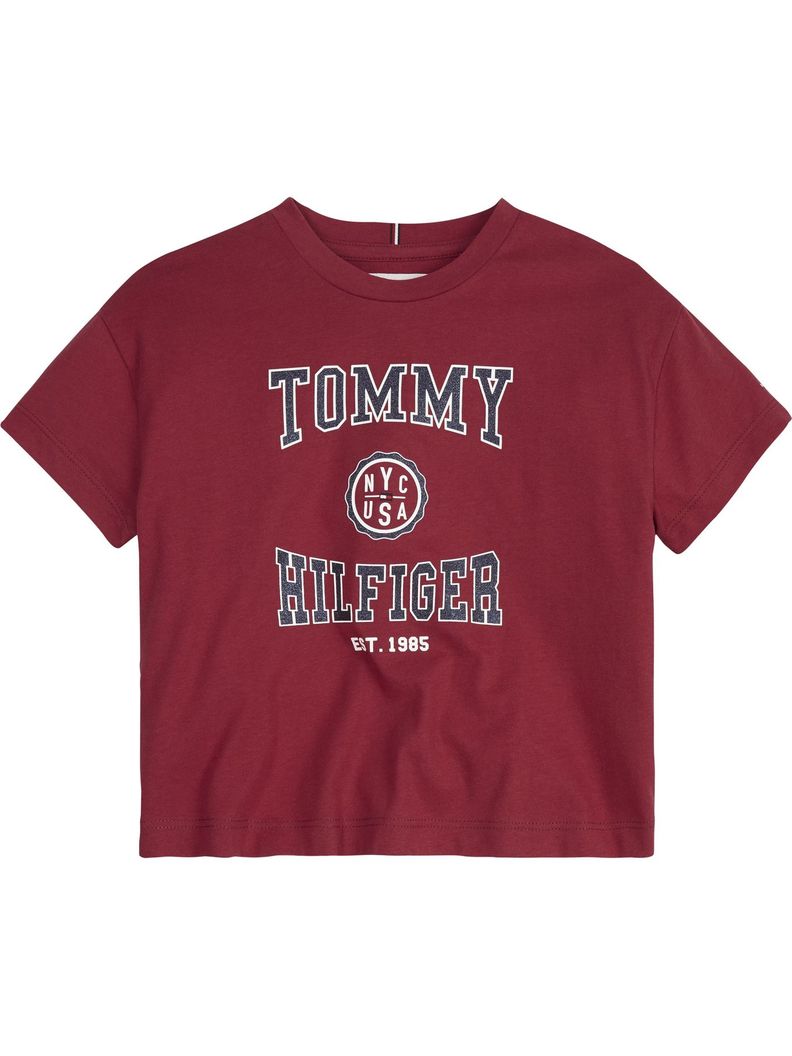 Polera Varsity Logo Burdeo Tommy Hilfiger MY2-0