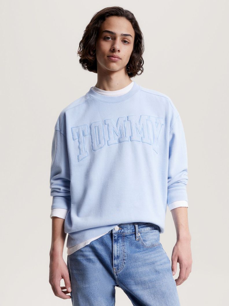 Polerón Relaxed Varsity Logo Celeste Tommy Jeans-0
