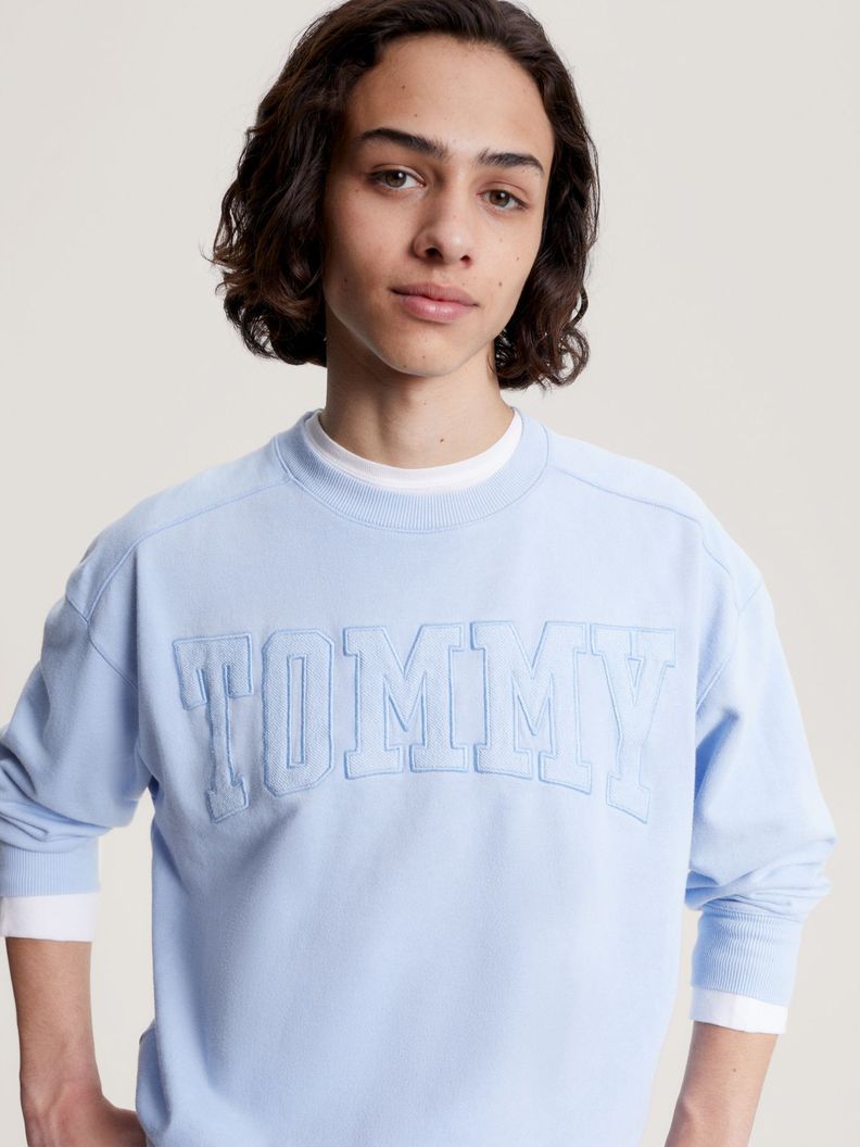 Polerón Relaxed Varsity Logo Celeste Tommy Jeans-3