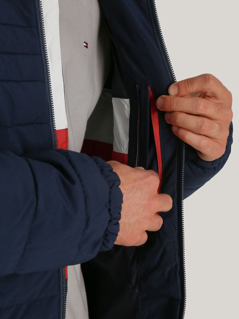 Parka Hoodie Solid Con Cierre Azul Tommy Hilfiger-4