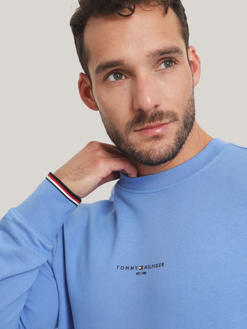 Polerón Con Logo Tipped Celeste Tommy Hilfiger-3