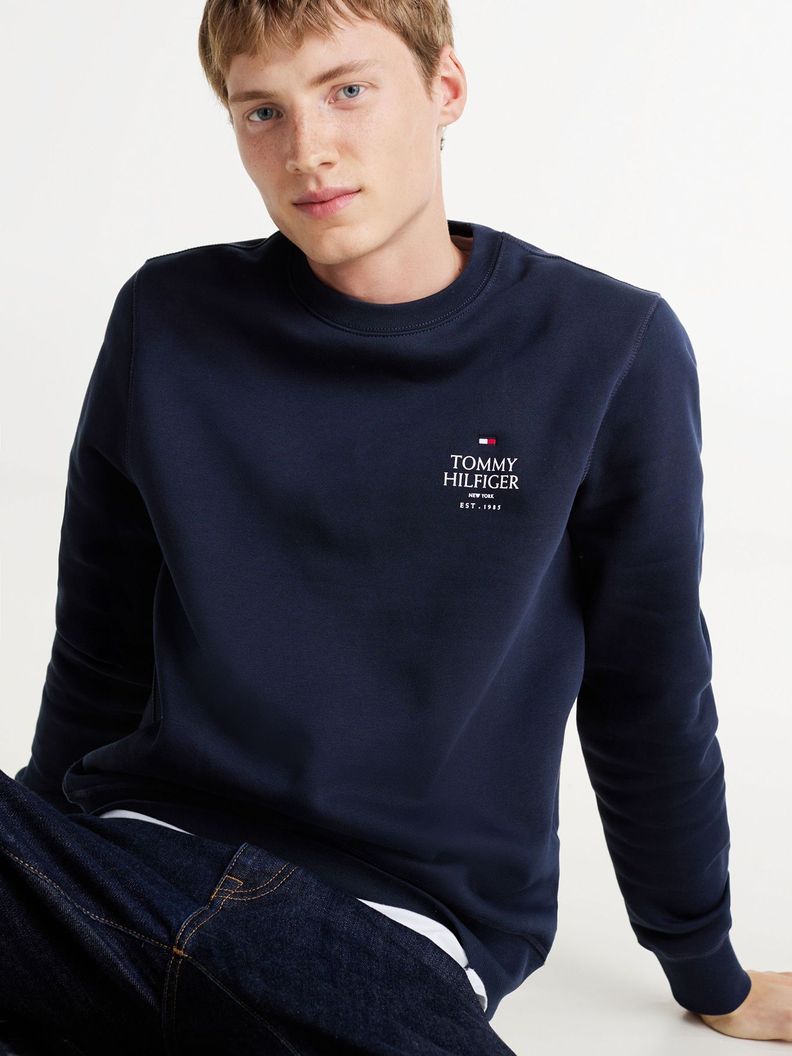 Polerón Stack Con Logo En Pecho Azul Tommy Hilfiger-3