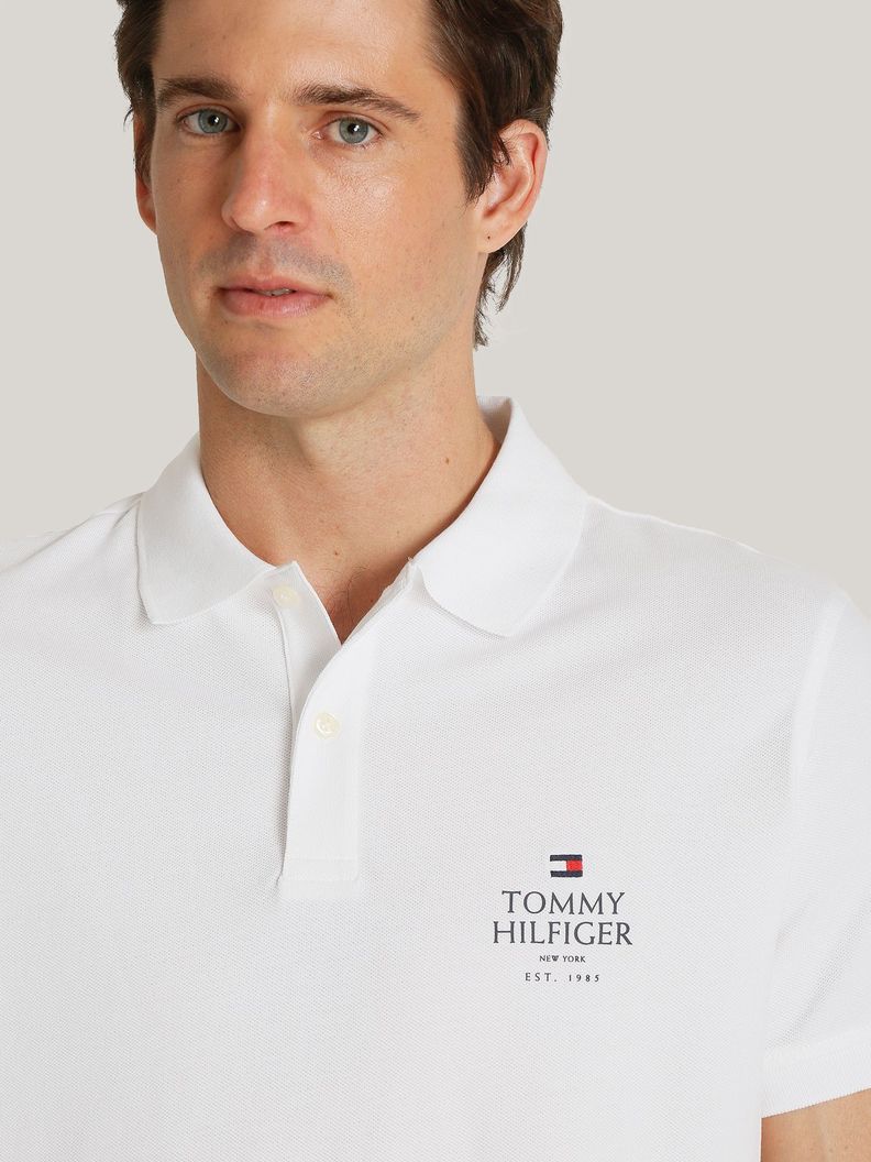 Polo Ic Stack Logo Regular Fit Blanco Tommy Hilfiger-3