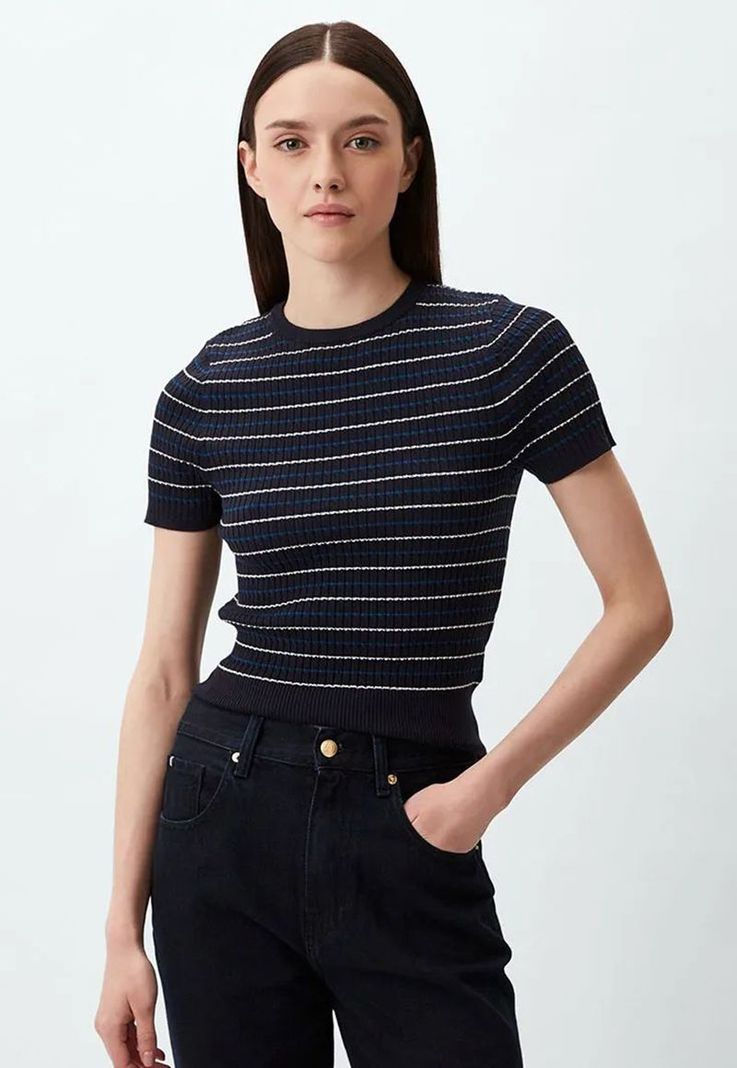 Sweater Diseño A Rayas Slim Fit Azul Tommy Hilfiger-0