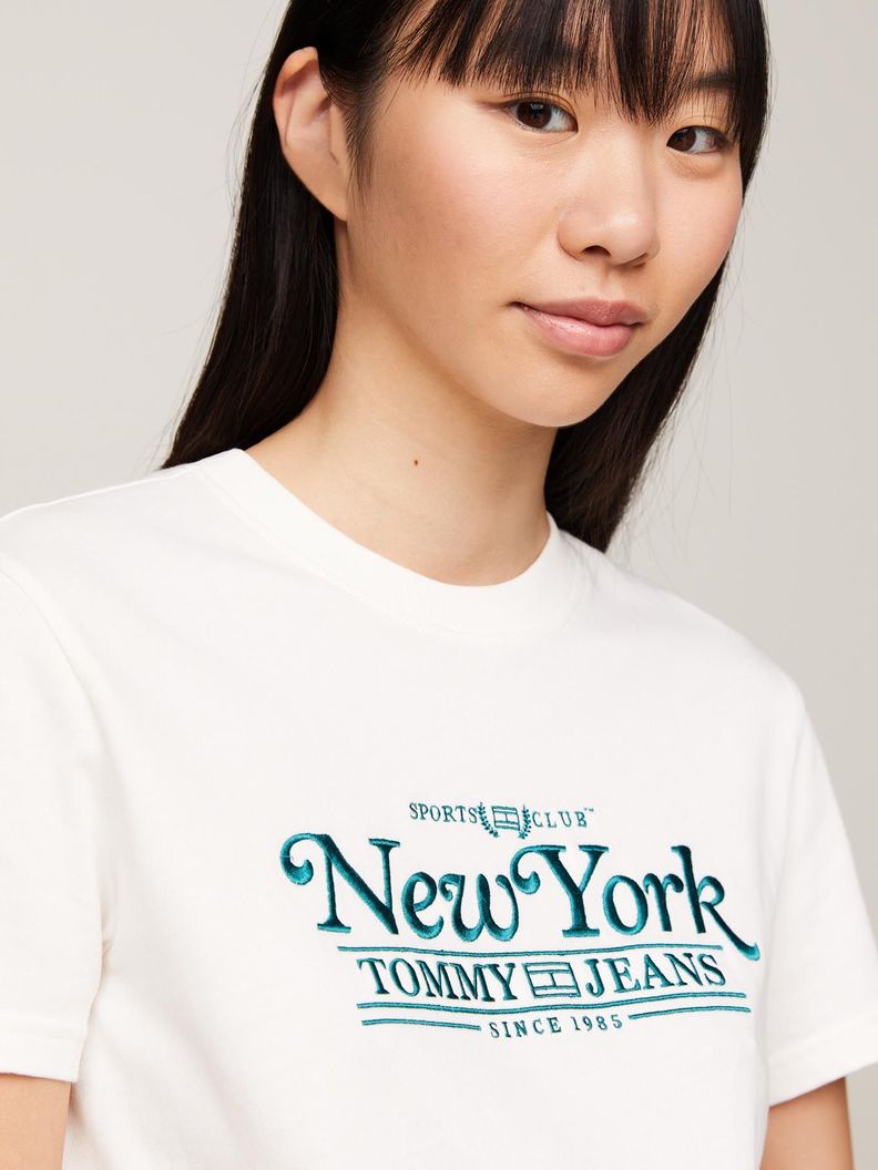 Polera Varsity Con Logo Bordado Blanco Tommy Jeans-3