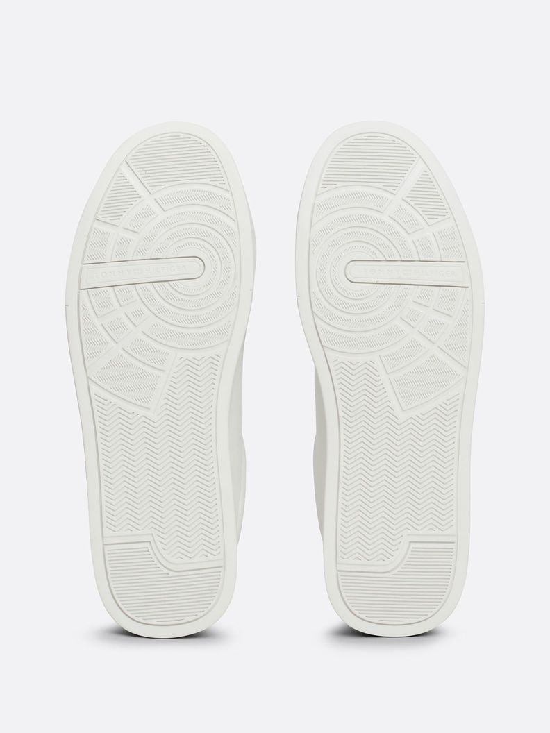 Zapatilla Court De Cuero Con Logo Blanco Tommy Hilfiger-3
