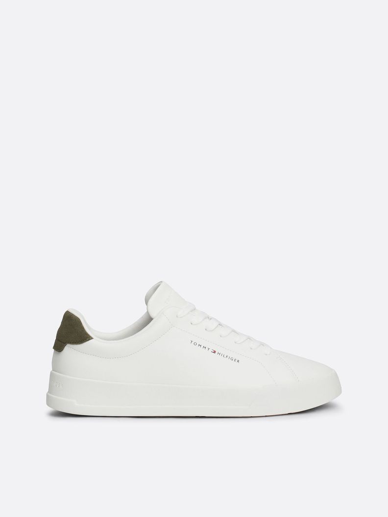Zapatilla Court De Cuero Con Logo Blanco Tommy Hilfiger-4