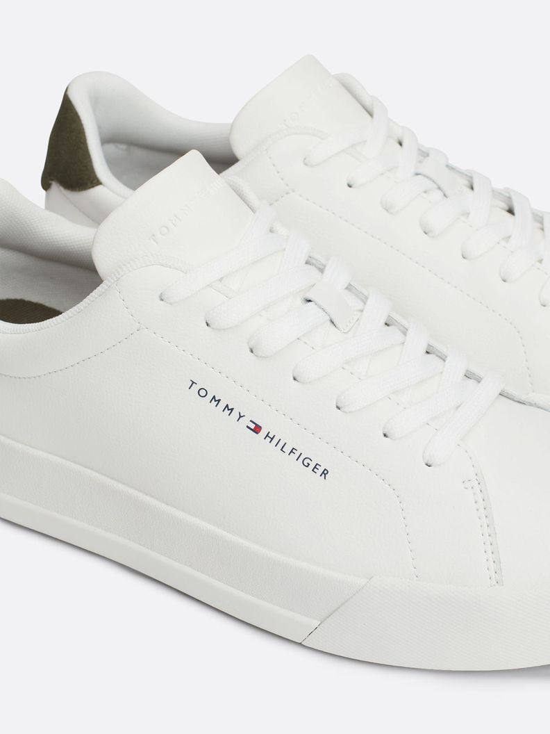 Zapatilla Court De Cuero Con Logo Blanco Tommy Hilfiger-6