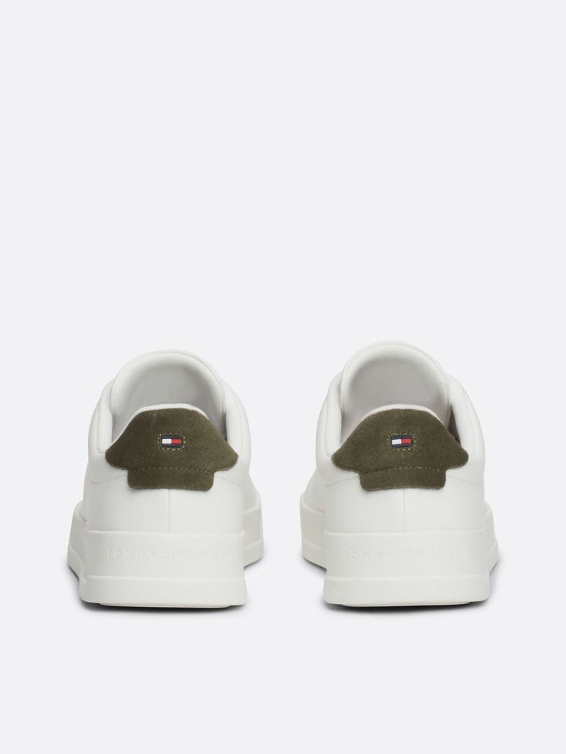 Zapatilla Court De Cuero Con Logo Blanco Tommy Hilfiger-7