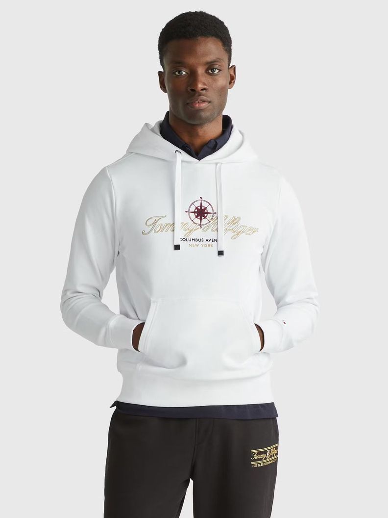 Polerón Hoodie Logo Columbus Blanco Tommy Hilfiger-0