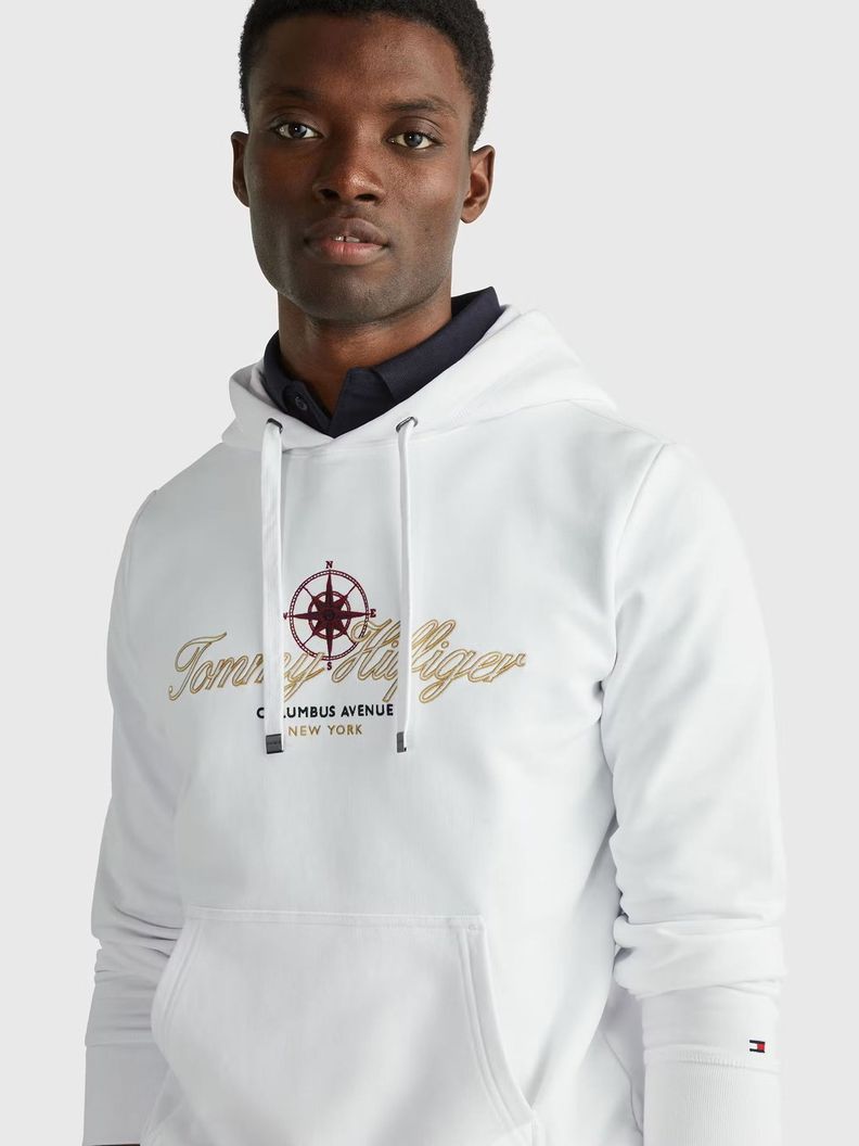 Polerón Hoodie Logo Columbus Blanco Tommy Hilfiger-3