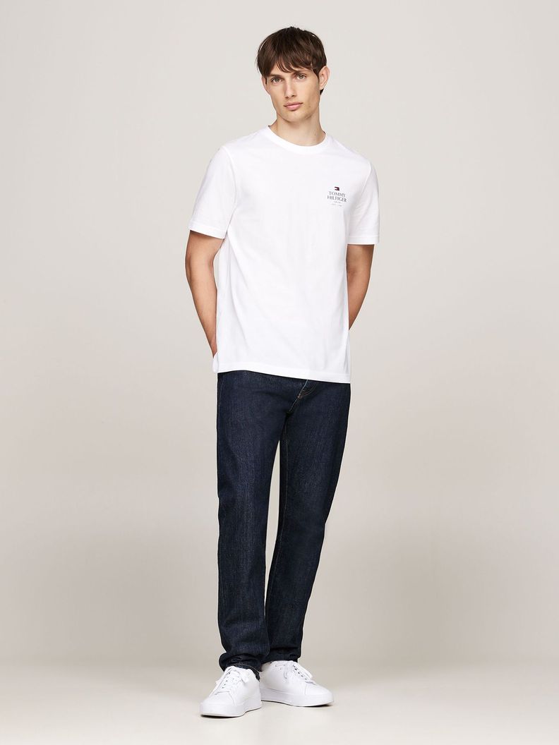 Polera De Cuello Redondo Con Logo Blanco Tommy Hilfiger-1