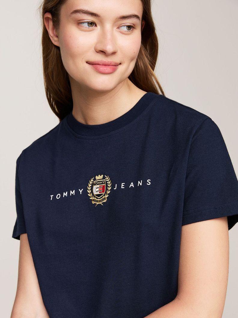 Polera Crest Linear Con Logo Azul Tommy Hilfiger-3