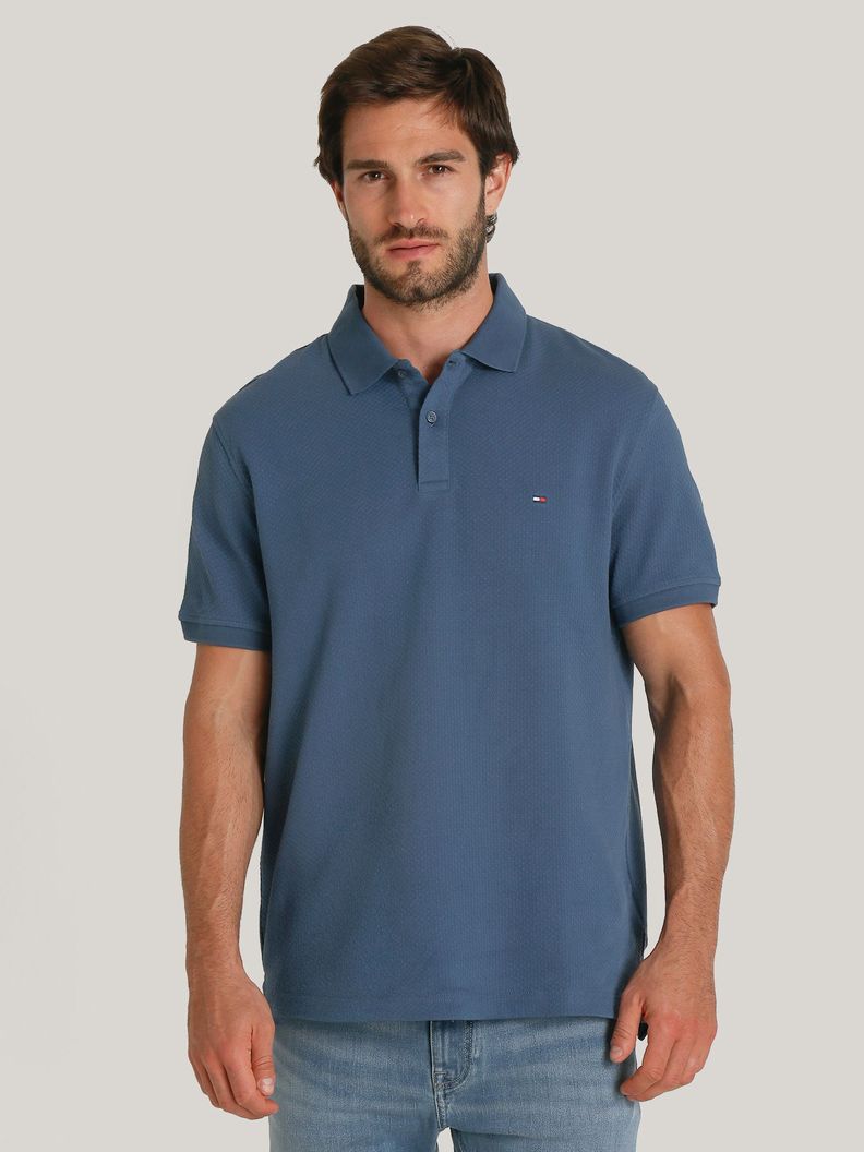Polo Waffle Con Logo Regular-Fit Azul Tommy Hilfiger-0